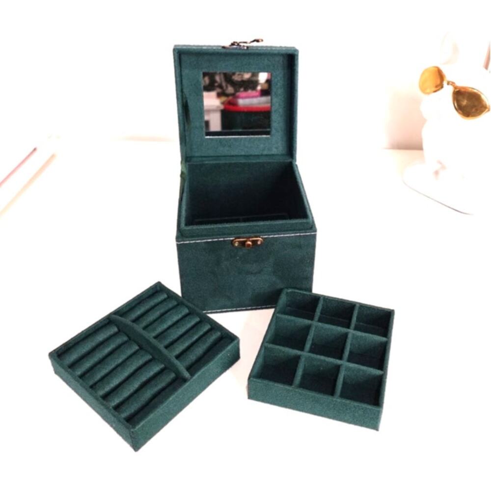 New Jewelry Box Storage Case Organizer in Forrest Green
